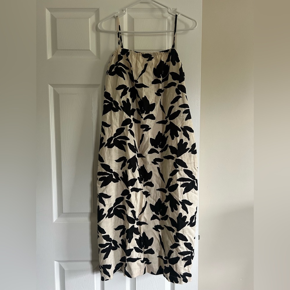 Target Black Floral Cream Maxi Slip Dress